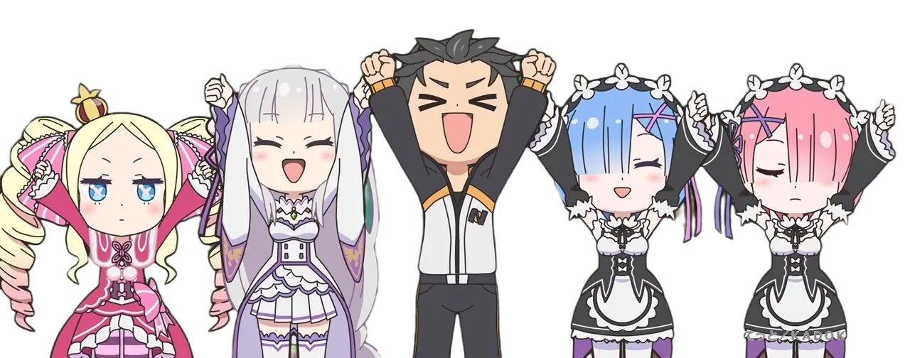 rezero cast in isekai quartet